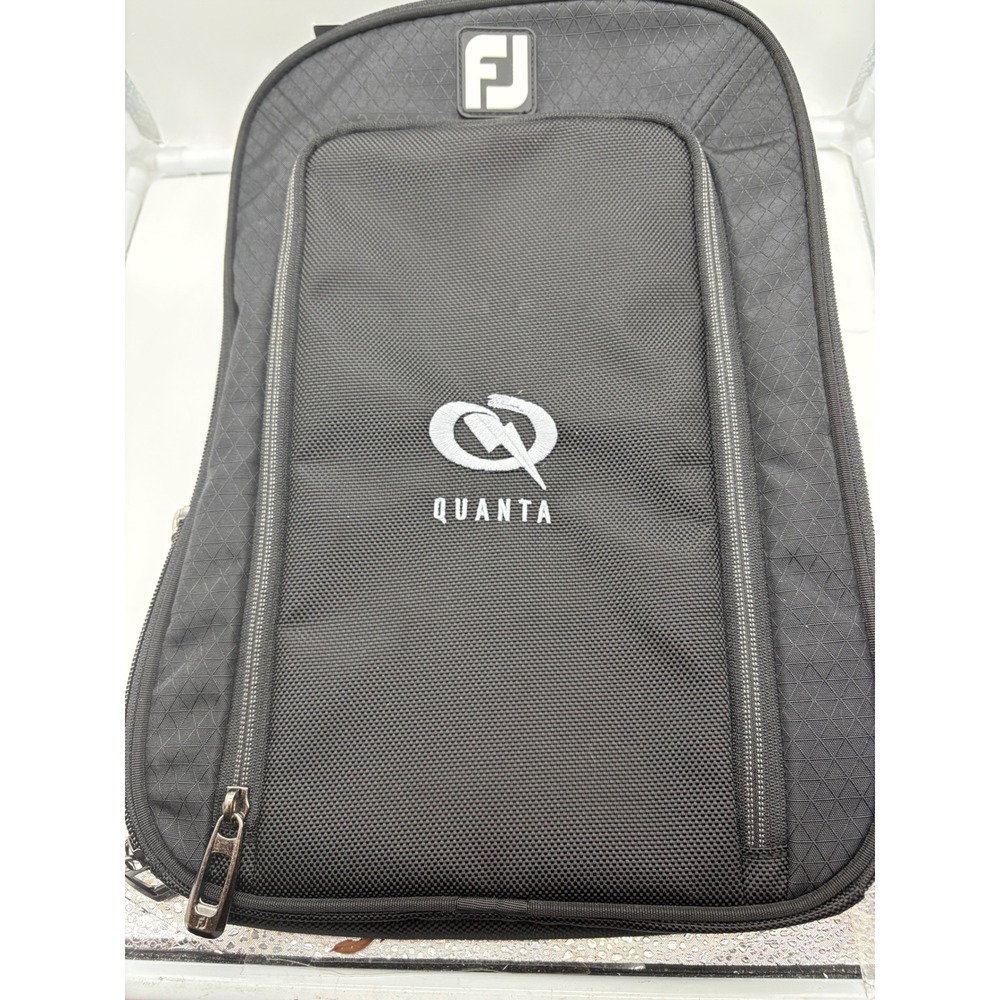 FootJoy FJ Black Backpack Shoe Bag Quanta Corporate Promo Logo Travel Case Tech
